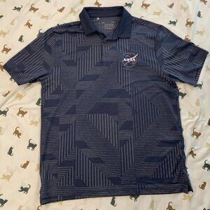 Navy Geometric Polo with NASA Logo